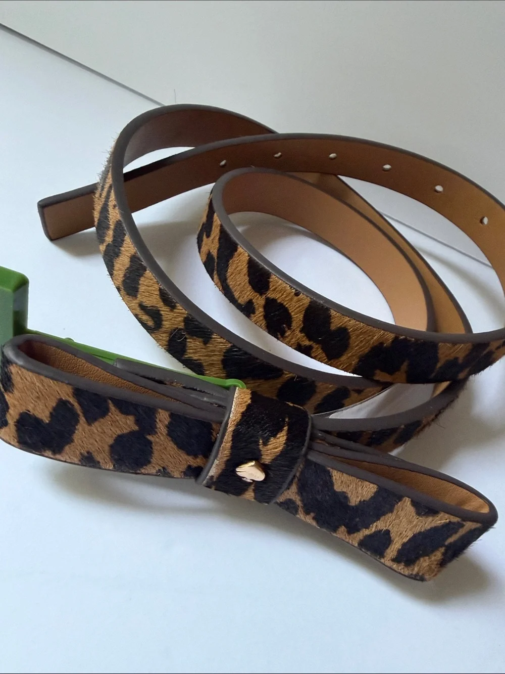 NWT Kate Spade  Leopard Print Bow Belt - Brown/Black XL